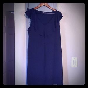 Black sleeveless ruffle dress